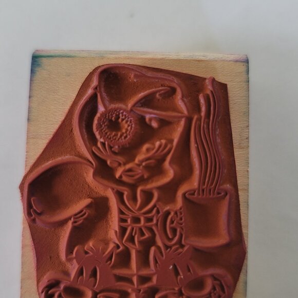 1996 Rubber Stampede Rubber Stamp Bedtime Tweety Bird Wearing Sylvester Slippers - Picture 10 of 11